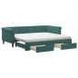 vidaXL Tagesbett Ausziehbar mit Schubladen Dunkelgrün 90x200 cm Samt vidaXL Tagesbett Ausziehbar mit Schubladen Dunkelgrün 90x200 cm Samt