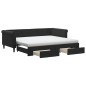 vidaXL Tagesbett Ausziehbar mit Schubladen Schwarz 90x200 cm Samt vidaXL Tagesbett Ausziehbar mit Schubladen Schwarz 90x200 cm Samt