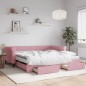 vidaXL Tagesbett Ausziehbar mit Schubladen Rosa 100x200 cm Samt vidaXL Tagesbett Ausziehbar mit Schubladen Rosa 100x200 cm Samt