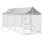 vidaXL Outdoor-Hundezwinger mit Dach Silbern 2x6x2,5m Verzinkter Stahl vidaXL Outdoor-Hundezwinger mit Dach Silbern 2x6x2,5m Verzinkter Stahl