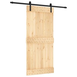 vidaXL Schiebetür mit Beschlag 95x210 cm Massivholz Kiefer