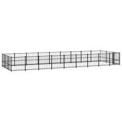 vidaXL Outdoor-Hundezwinger Stahl 25,4 m²