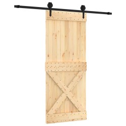vidaXL Schiebetür mit Beschlag 85x210 cm Massivholz Kiefer