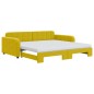 vidaXL Tagesbett Ausziehbar mit Matratzen Gelb 100x200 cm Samt vidaXL Tagesbett Ausziehbar mit Matratzen Gelb 100x200 cm Samt