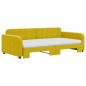 vidaXL Tagesbett Ausziehbar mit Matratzen Gelb 100x200 cm Samt vidaXL Tagesbett Ausziehbar mit Matratzen Gelb 100x200 cm Samt