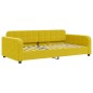 vidaXL Tagesbett Ausziehbar mit Matratzen Gelb 100x200 cm Samt vidaXL Tagesbett Ausziehbar mit Matratzen Gelb 100x200 cm Samt