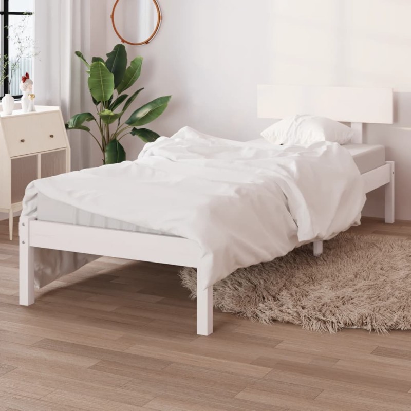 vidaXL Massivholzbett Weiß 75x190 cm vidaXL Massivholzbett Weiß 75x190 cm