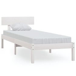 vidaXL Massivholzbett Weiß 75x190 cm