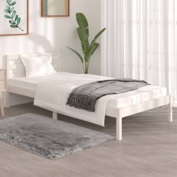 vidaXL Massivholzbett Kiefer 90x190 cm Weiß