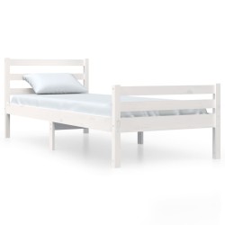 vidaXL Massivholzbett Weiß 90x190 cm