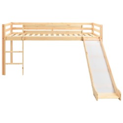 vidaXL Kinderhochbett-Rahmen mit Rutsche & Leiter Kiefernholz 97x208cm