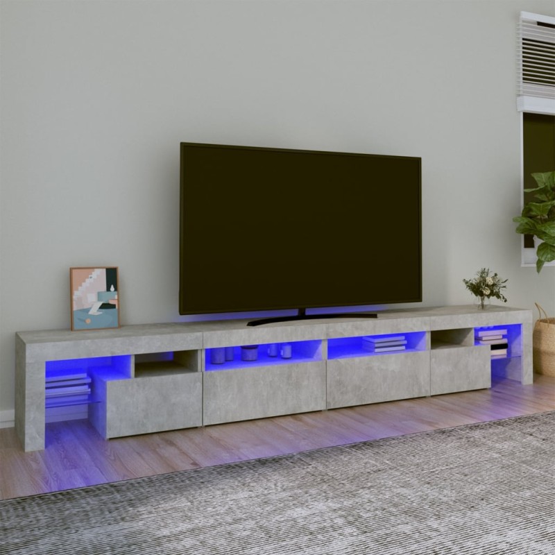 vidaXL TV-Schrank mit LED-Leuchten Betongrau 260x36,5x40 cm vidaXL TV-Schrank mit LED-Leuchten Betongrau 260x36,5x40 cm