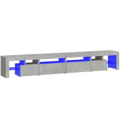 vidaXL TV-Schrank mit LED-Leuchten Betongrau 260x36,5x40 cm