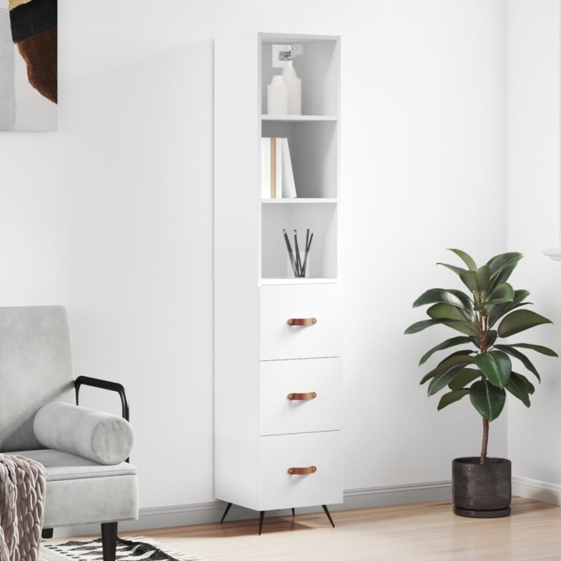 vidaXL Highboard Weiß 34,5x34x180 cm Holzwerkstoff vidaXL Highboard Weiß 34,5x34x180 cm Holzwerkstoff