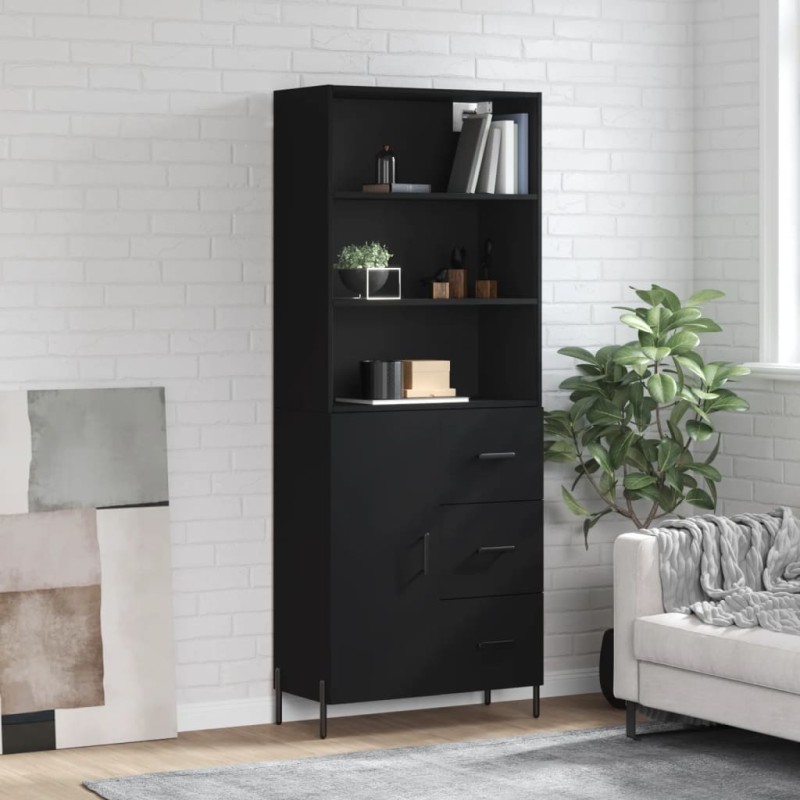 vidaXL Highboard Schwarz 69,5x34x180 cm Holzwerkstoff vidaXL Highboard Schwarz 69,5x34x180 cm Holzwerkstoff
