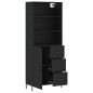 vidaXL Highboard Schwarz 69,5x34x180 cm Holzwerkstoff vidaXL Highboard Schwarz 69,5x34x180 cm Holzwerkstoff