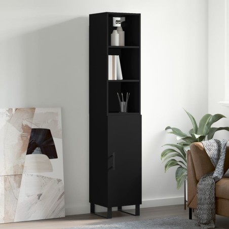 vidaXL Highboard Schwarz 34,5x34x180 cm Holzwerkstoff