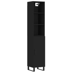 vidaXL Highboard Schwarz 34,5x34x180 cm Holzwerkstoff