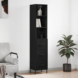 vidaXL Highboard Schwarz 34,5x34x180 cm Holzwerkstoff