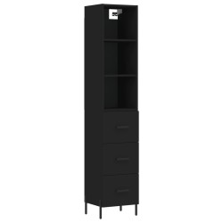 vidaXL Highboard Schwarz 34,5x34x180 cm Holzwerkstoff