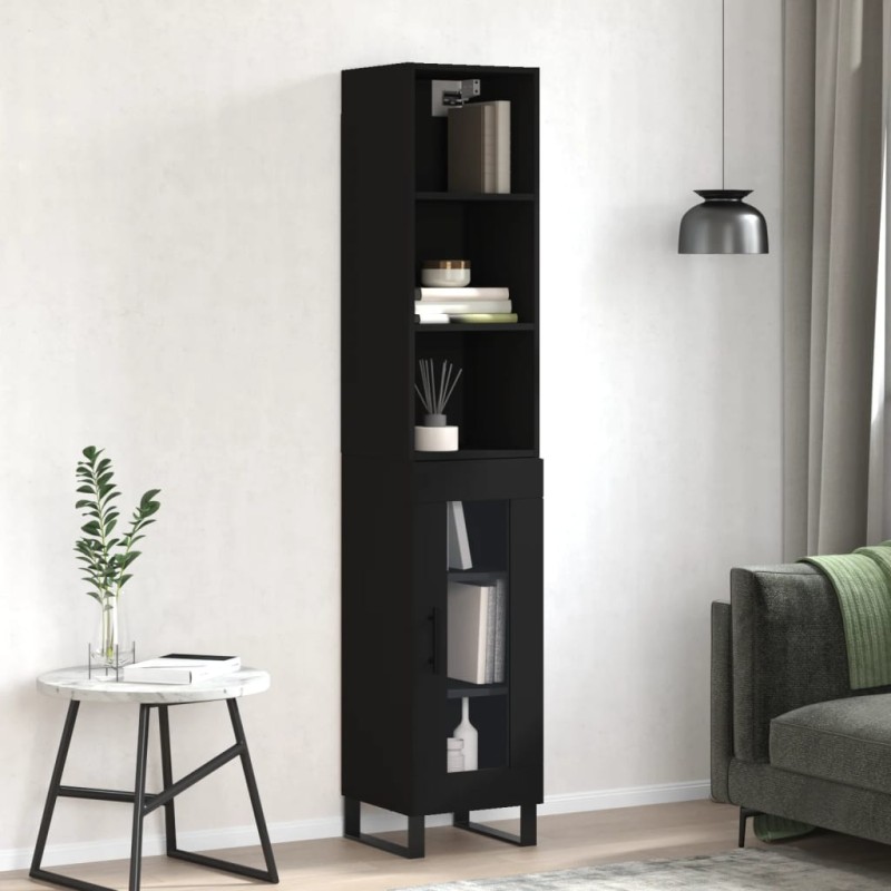 vidaXL Highboard Schwarz 34,5x34x180 cm Holzwerkstoff vidaXL Highboard Schwarz 34,5x34x180 cm Holzwerkstoff