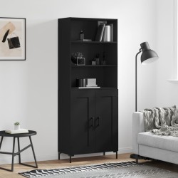 vidaXL Highboard Schwarz 69,5x34x180 cm Holzwerkstoff