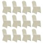 vidaXL Stretch-Stuhlhussen 12 Stk. Creme vidaXL Stretch-Stuhlhussen 12 Stk. Creme