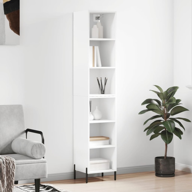vidaXL Highboard Weiß 34,5x32,5x180 cm Holzwerkstoff vidaXL Highboard Weiß 34,5x32,5x180 cm Holzwerkstoff