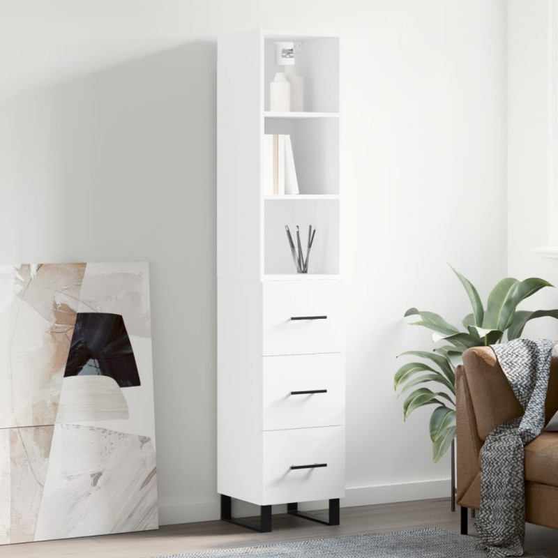 vidaXL Highboard Weiß 34,5x34x180 cm Holzwerkstoff vidaXL Highboard Weiß 34,5x34x180 cm Holzwerkstoff