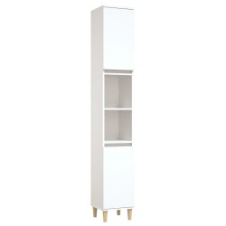vidaXL Badschrank Weiß 30x30x190 cm Holzwerkstoff