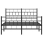 vidaXL Bettgestell mit Kopf- und Fußteil Metall Schwarz 135x190 cm vidaXL Bettgestell mit Kopf- und Fußteil Metall Schwarz 135x190 cm
