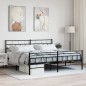 vidaXL Bettgestell mit Kopf- und Fußteil Metall Schwarz 193x203 cm vidaXL Bettgestell mit Kopf- und Fußteil Metall Schwarz 193x203 cm