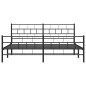vidaXL Bettgestell mit Kopf- und Fußteil Metall Schwarz 193x203 cm vidaXL Bettgestell mit Kopf- und Fußteil Metall Schwarz 193x203 cm