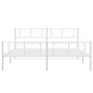 vidaXL Bettgestell mit Kopf- und Fußteil Metall Weiß 183x213 cm vidaXL Bettgestell mit Kopf- und Fußteil Metall Weiß 183x213 cm