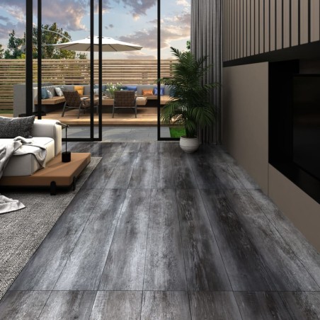 vidaXL PVC Laminat Dielen Selbstklebend 5,21 m² 2 mm Glänzendes Grau