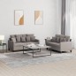 vidaXL 2-tlg. Sofagarnitur mit Kissen Taupe Stoff vidaXL 2-tlg. Sofagarnitur mit Kissen Taupe Stoff