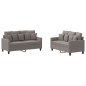 vidaXL 2-tlg. Sofagarnitur mit Kissen Taupe Stoff vidaXL 2-tlg. Sofagarnitur mit Kissen Taupe Stoff