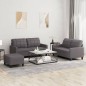vidaXL 3-tlg. Sofagarnitur mit Kissen Grau Kunstleder vidaXL 3-tlg. Sofagarnitur mit Kissen Grau Kunstleder
