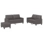 vidaXL 3-tlg. Sofagarnitur mit Kissen Grau Kunstleder vidaXL 3-tlg. Sofagarnitur mit Kissen Grau Kunstleder