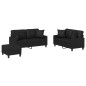 vidaXL 3-tlg. Sofagarnitur mit Kissen Schwarz Kunstleder vidaXL 3-tlg. Sofagarnitur mit Kissen Schwarz Kunstleder