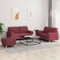vidaXL 3-tlg. Sofagarnitur mit Kissen Weinrot Stoff vidaXL 3-tlg. Sofagarnitur mit Kissen Weinrot Stoff