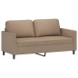 vidaXL 3-tlg. Sofagarnitur mit Kissen Cappuccino-Braun Kunstleder vidaXL 3-tlg. Sofagarnitur mit Kissen Cappuccino-Braun Kunstleder