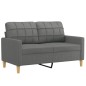 vidaXL 3-tlg. Sofagarnitur mit Kissen Dunkelgrau Stoff vidaXL 3-tlg. Sofagarnitur mit Kissen Dunkelgrau Stoff
