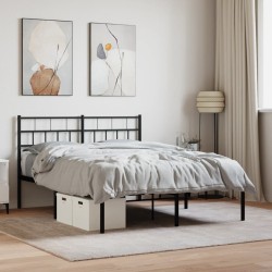 vidaXL Bettgestell mit Kopfteil Metall Schwarz 160x200 cm