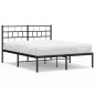 vidaXL Bettgestell mit Kopfteil Metall Schwarz 160x200 cm vidaXL Bettgestell mit Kopfteil Metall Schwarz 160x200 cm
