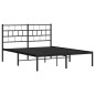 vidaXL Bettgestell mit Kopfteil Metall Schwarz 160x200 cm vidaXL Bettgestell mit Kopfteil Metall Schwarz 160x200 cm