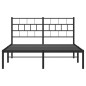 vidaXL Bettgestell mit Kopfteil Metall Schwarz 160x200 cm vidaXL Bettgestell mit Kopfteil Metall Schwarz 160x200 cm