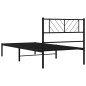 vidaXL Bettgestell mit Kopfteil Metall Schwarz 75x190 cm vidaXL Bettgestell mit Kopfteil Metall Schwarz 75x190 cm