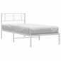 vidaXL Bettgestell mit Kopfteil Metall Weiß 107x203 cm vidaXL Bettgestell mit Kopfteil Metall Weiß 107x203 cm