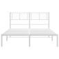 vidaXL Bettgestell mit Kopfteil Metall Weiß 150x200 cm vidaXL Bettgestell mit Kopfteil Metall Weiß 150x200 cm